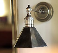 Metal-Head Sconce, Single, Set of 2, antique Pewter