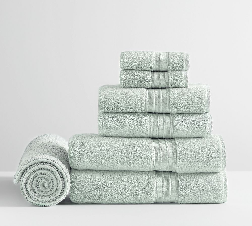 Hydrocotton Towel Bundle With Bath Mat - Set of 7 (Porcelain Blue)