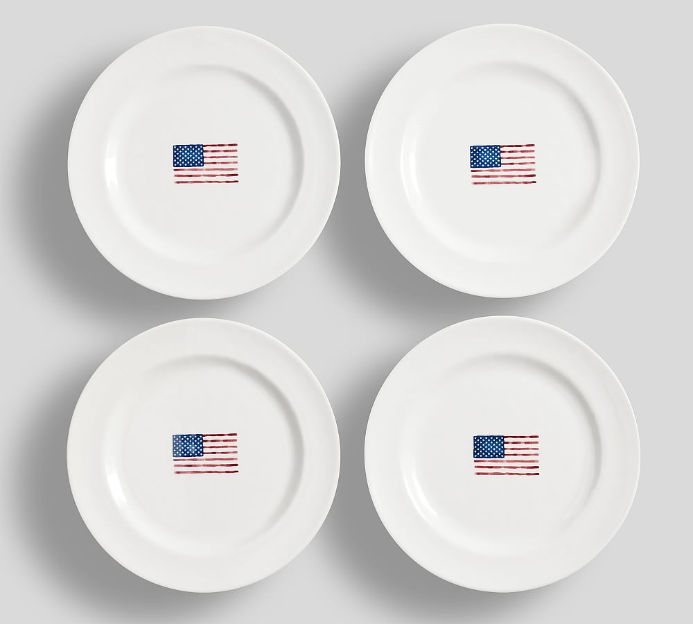 Cabana Americana Outdoor Melamine Salad Plates - Set of 4