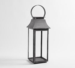 Open Box: Florence Outdoor Lantern, Large, 10" sq, 30" h - Zinc