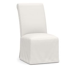 Open Box: PB Comfort Roll Arm Dining Side Chair Slipcover - Performance Slub Tweed White