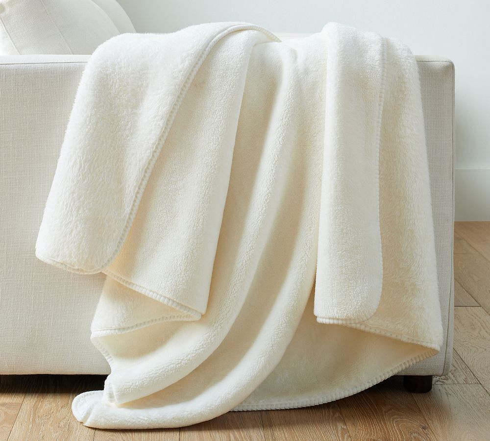 Cozy Cloud Plush Throw - Ivory, 50" x 60"