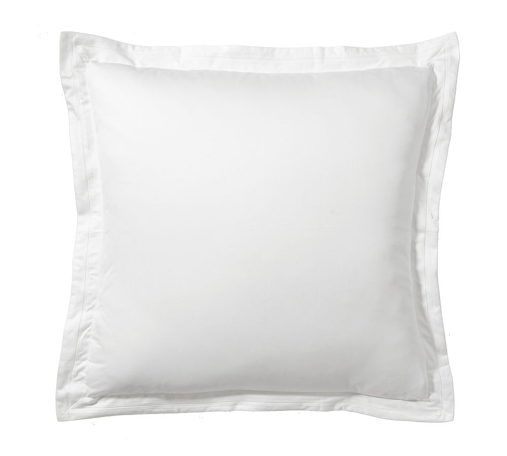 700-Thread-Count Sateen Sham - White, Euro