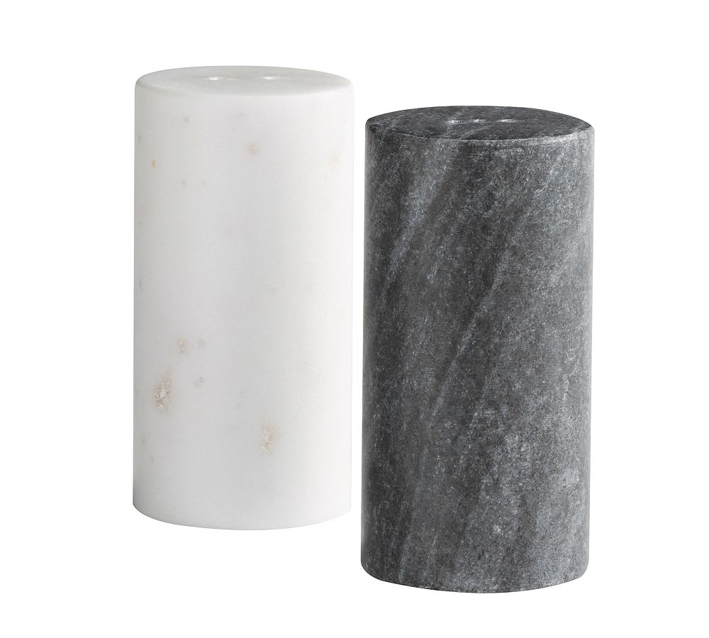 Black & White Marble Salt & Pepper Shakers