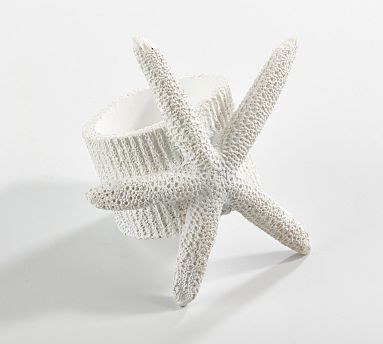 Starfish Napkin Ring, Set of 4 - White