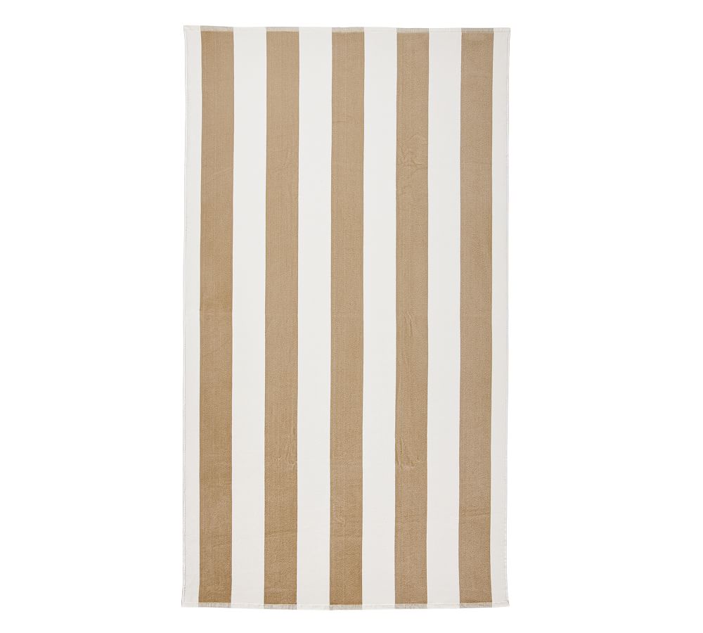 Classic Awning Striped Beach Towel | Flax