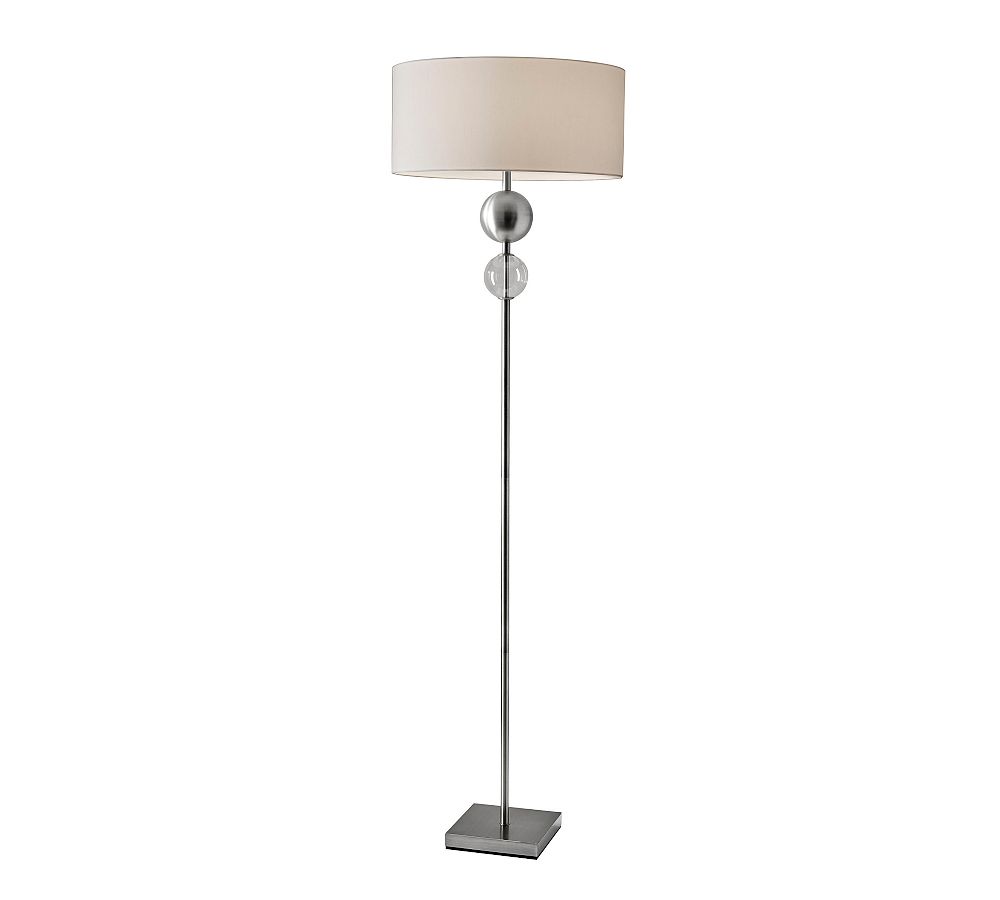 Evan Floor Lamp, Brushed Steel