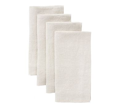 Mason Oversized Linen Napkins, Set of 4 - Flax