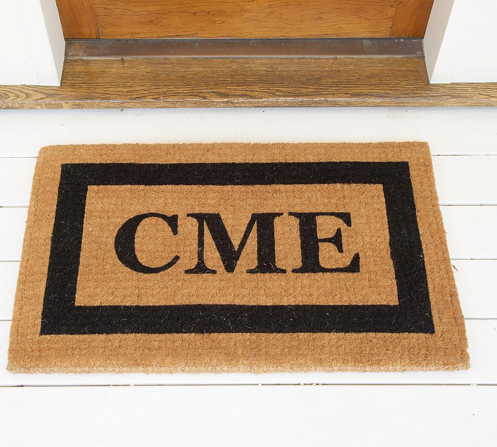 Monogrammed Framed Doormat - Black, 30" x 48"