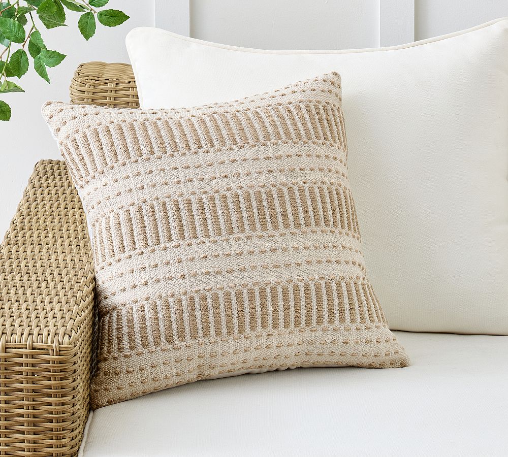Harbor Textured Striped Outdoor Pillow