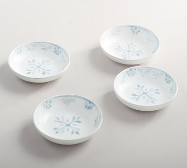 Chambray Tile Stoneware Dip Bowls, Set of 4