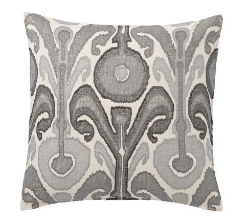 Kenmare Ikat Embroidered Pillow Cover, 24"