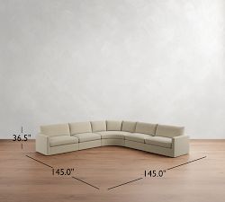 Westwood Slim Arm 5-Piece Curved Wedge Sectional (148")