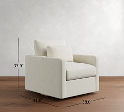 Westwood Slim Arm Deep Seat Slipcovered Swivel Chair