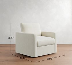 Westwood Slim Arm Slipcovered Swivel Chair