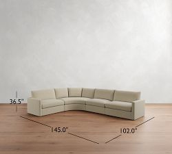 Westwood Slim Arm 4-Piece Curved Wedge Sectional (148&quot;)