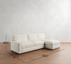 PB Comfort Square Arm Chaise Sleeper Sectional (108")