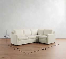 Cameron Modern Square Arm 3-Piece Wedge Sectional (104&quot;)