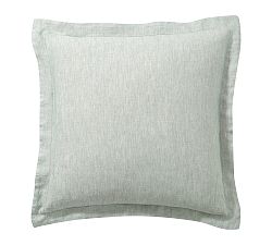 Open Box: Belgian Flax Linen Sham, Euro Set of 3 - Mineral Blue