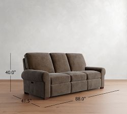 Turner Roll Arm Leather Power Sofa (88")