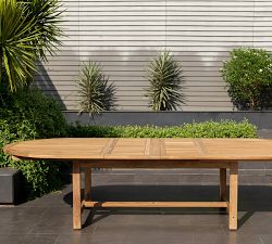 Nassau Oval Teak Extending Outdoor Dining Table (87"-118")