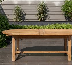 Nassau Oval Teak Extending Outdoor Dining Table (87"-118")