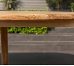 Nassau Oval Teak Extending Outdoor Dining Table (87"-118")