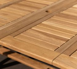 Nassau Oval Teak Extending Outdoor Dining Table (87"-118")