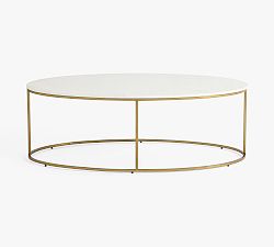 Open Box: Delaney Oval Marble Coffee Table (50&quot;) - Antique Brass