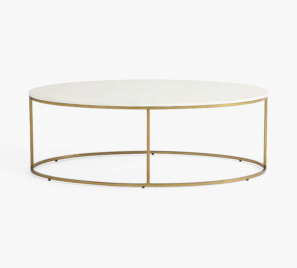Open Box: Delaney Oval Marble Coffee Table (50&quot;) - Antique Brass