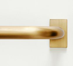 Open Box: Hidden Connection Room Darkening Curtain Rod, 108&quot;- 144&quot; .75&quot; Diam. - Brass