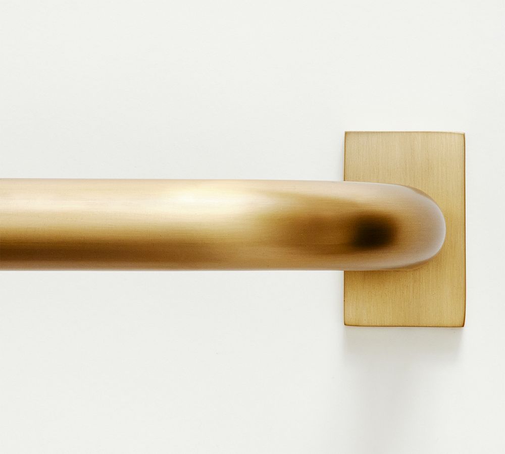 Open Box: Hidden Connection Room Darkening Curtain Rod, 108&quot;- 144&quot; .75&quot; Diam. - Brass