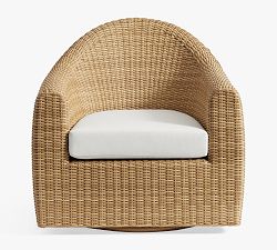 Open Box: Gideon All-Weather Wicker Swivel Outdoor Lounge Chair Only, Individual - Honey