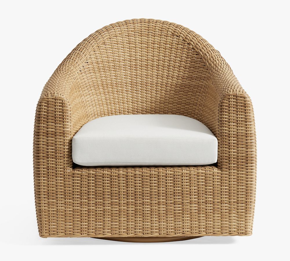 Open Box: Gideon All-Weather Wicker Swivel Outdoor Lounge Chair Only, Individual - Honey
