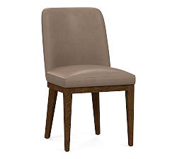 Open Box: Layton Leather Dining Side Chair - Vintage Amber Legs, Legacy Taupe