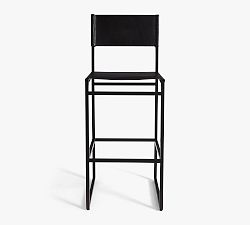 Open Box: Hardy Leather Barstool - Bronze/Black Leather
