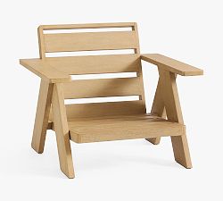 Open Box: Modern Farmhouse FSC&#174; Eucalyptus Outdoor Lounge Chair Frame - Coastal Beachwood