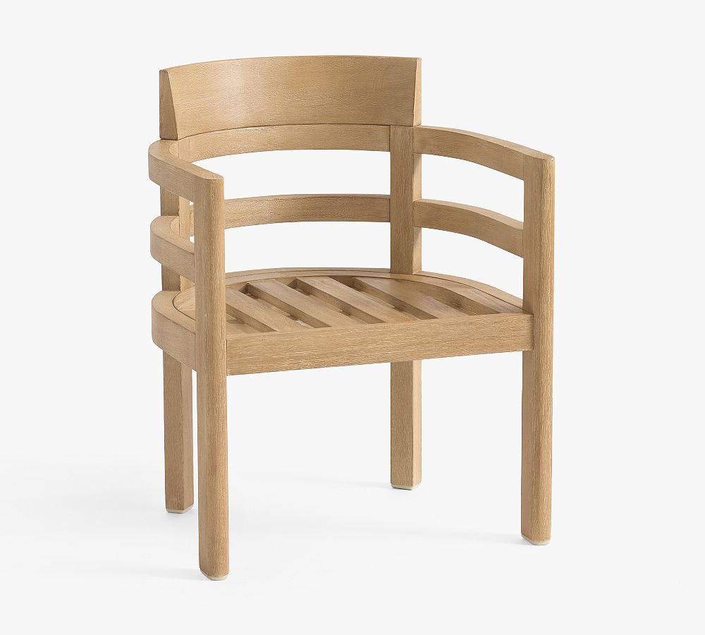 Open Box: Woodside FSC&#174; Eucalyptus Outdoor Dining Armchair Frame, Individual - Coastal Beachwood