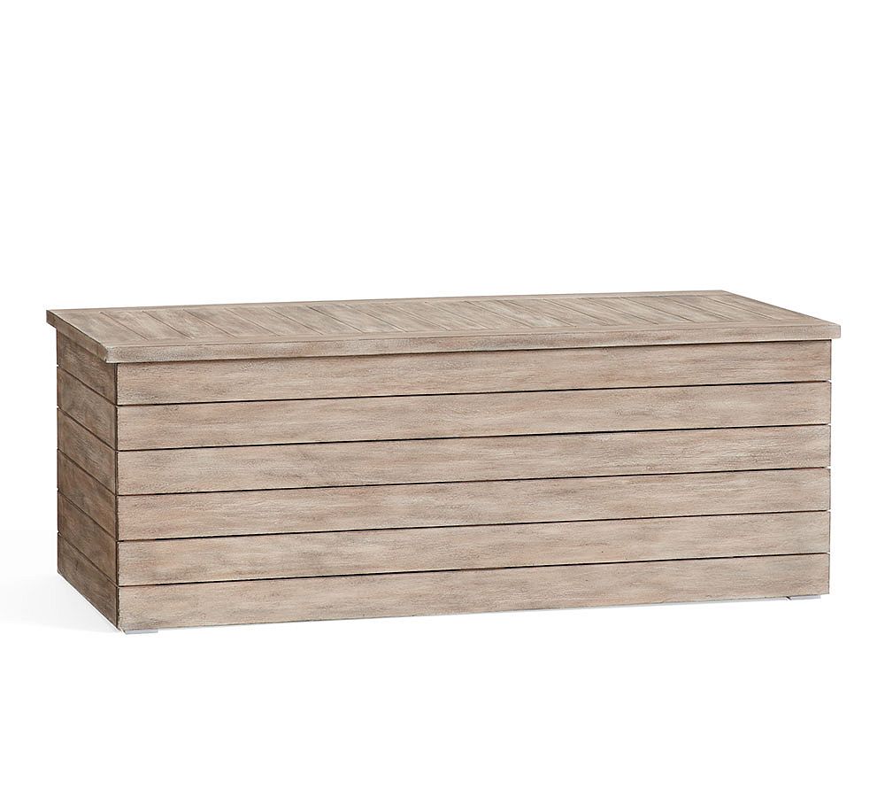 Open Box: Indio Outdoor Storage Bench, 48&quot; - Weathered Gray