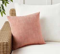 Open Box: Performance Slub Outdoor Pillow, 18&quot; - Sienna Red