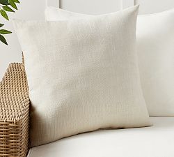 Open Box: Performance Slub Outdoor Pillow, 24" -  Linen
