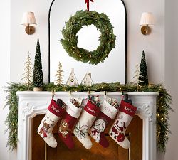 Faux Lit Cedar Berry Pine Wreath &amp; Garland