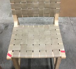Open Box: Fenton Woven Leather Stool, Counter Height 24&quot; - Legacy Taupe , Seadrift Finish