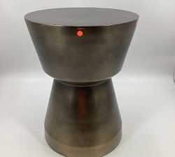 Open Box: Shae 13.5&quot; Round Metal Accent Table, Antique Brass