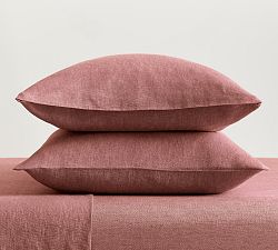 Open Box: Classic Belgian Flax Linen Pillowcases, King Set of 2 - Rosewood