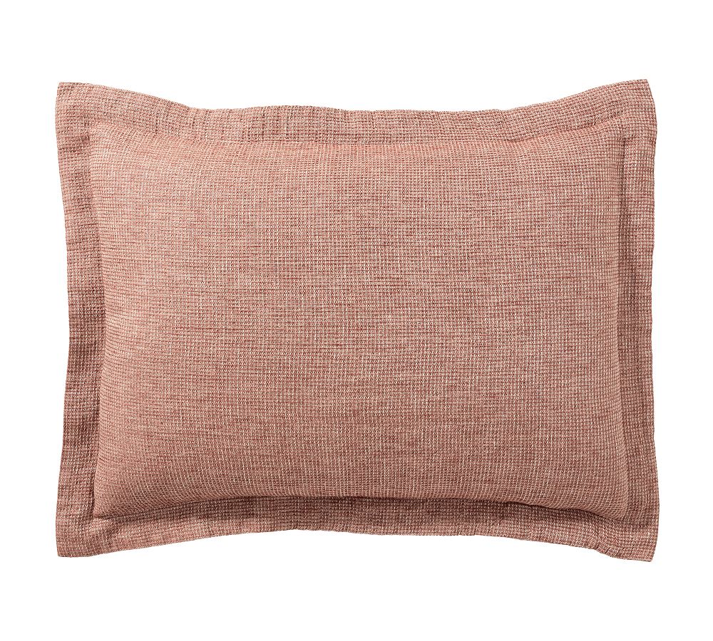 Open Box: European Flax Linen Waffle Sham, Standard Set of 2 - Brick