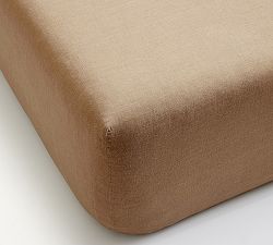 Open Box: Belgian Flax Linen Fitted Sheet, Queen - Bronze