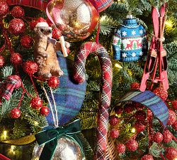 Blue Plaid Ribbon Garland