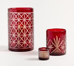 Antique Cut Glass Hurricane Candle Holder - Thumbnail 2