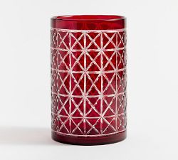 Antique Cut Glass Hurricane Candle Holder - Thumbnail 5